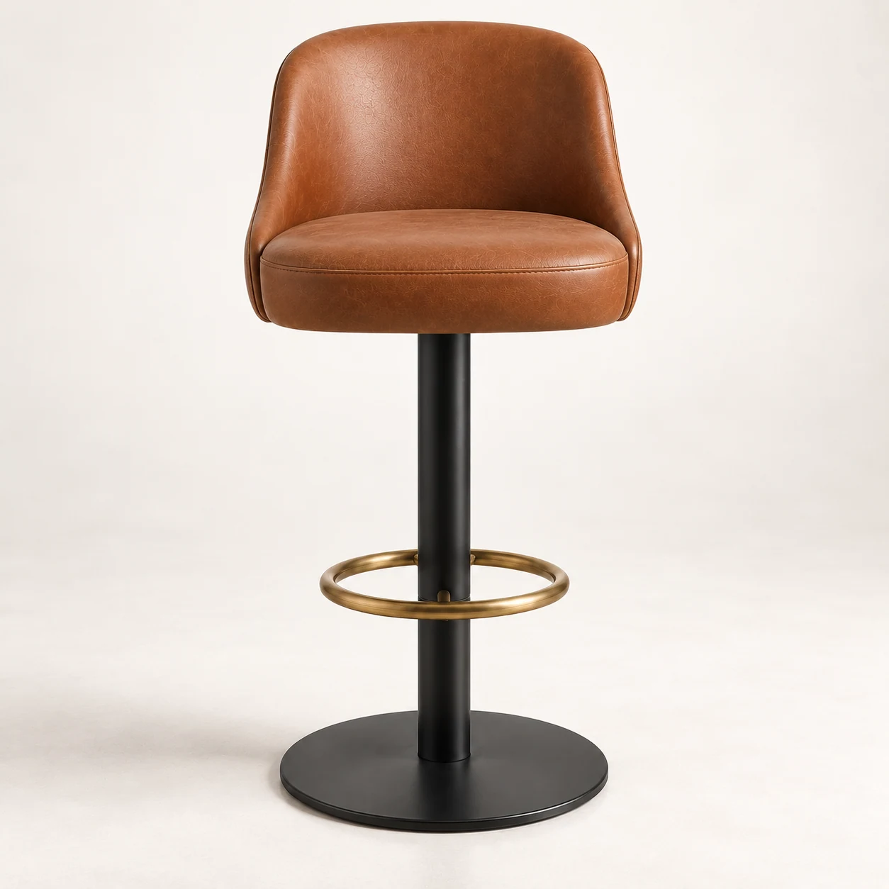 Leather Pedestal Barstool