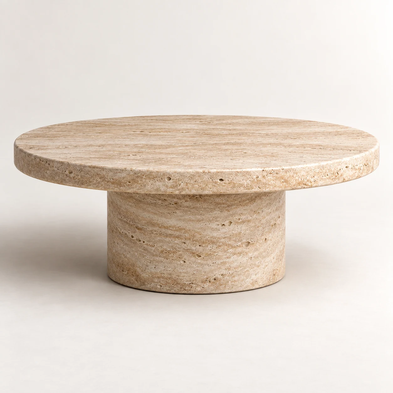 Travertine Drum Coffee Table