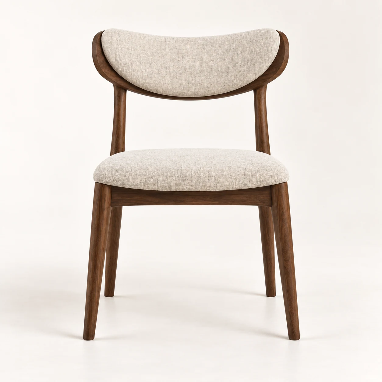 Walnut Crescent Side Chair