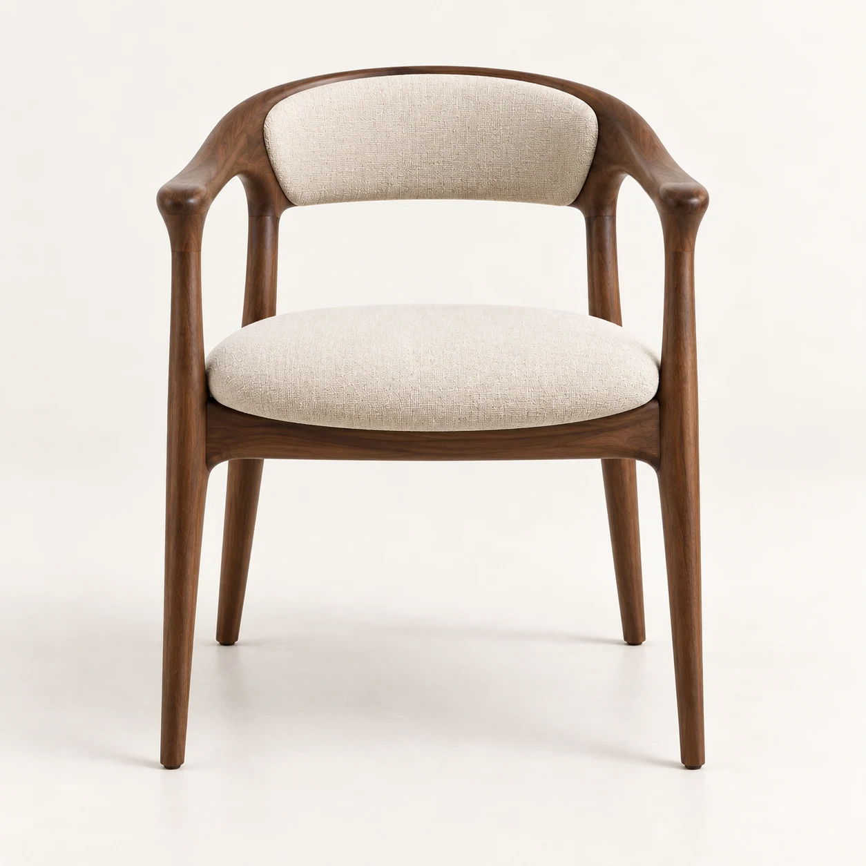 Walnut Curve Dining Armchair