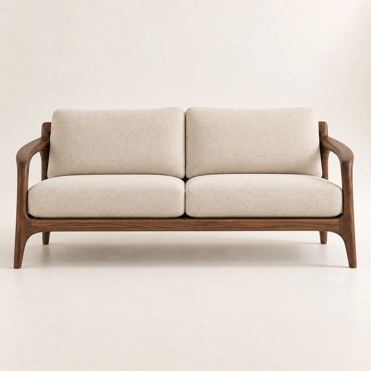 Walnut Curve Sofa
