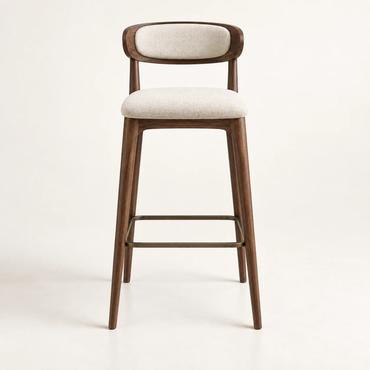 Walnut Oval Back Barstool